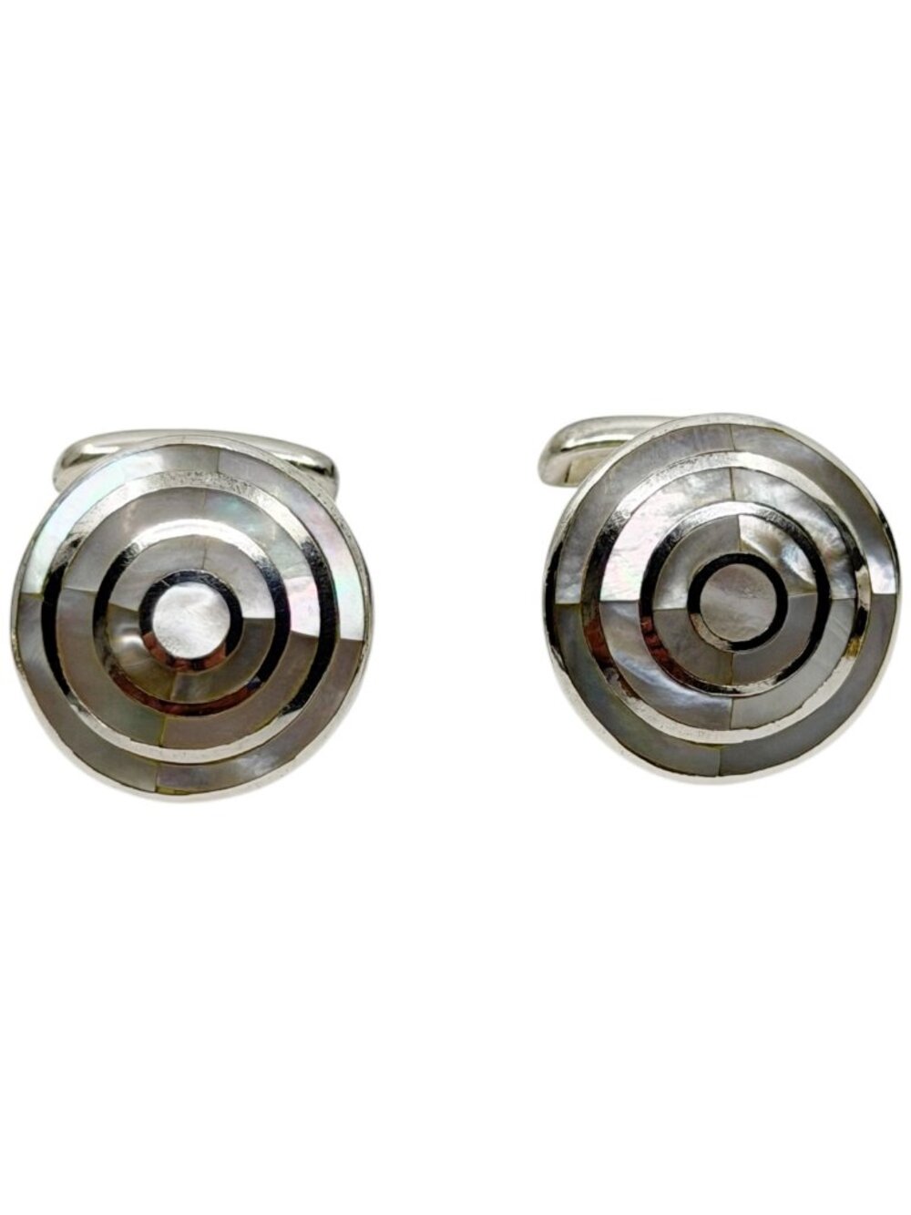 Charles Tyrwhitt sterling silver abalone cufflinks - GM1268